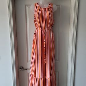 Loft multi color stripe dress